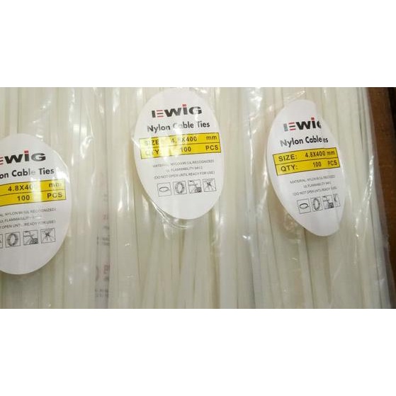 

✱ Kabel Ties / Kabel Tis Uk. 40cm Tebal 4.8mm Warna Hitam / Putih EWIG - Putih ⅍