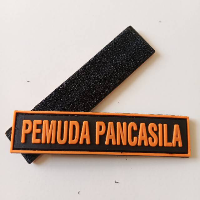 Patch rubber PP(pemuda pancasila)lis orange/tempelan karet emblem velcro