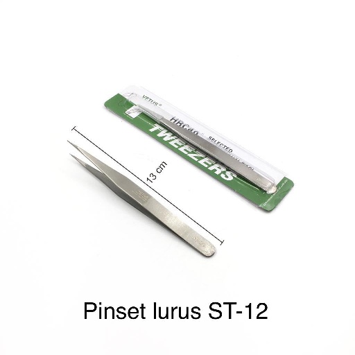 Pinset Vetus Tweezers Pinset Lurus /  Pinset Bengkok / Lengkung  ST-12 / ST-15  Stainless Steel untuk cabut bulu sarang walet