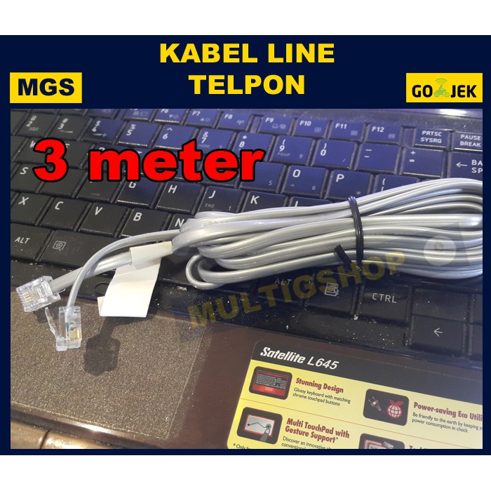 10Pcs Kabel Line Telpon 3 Meter