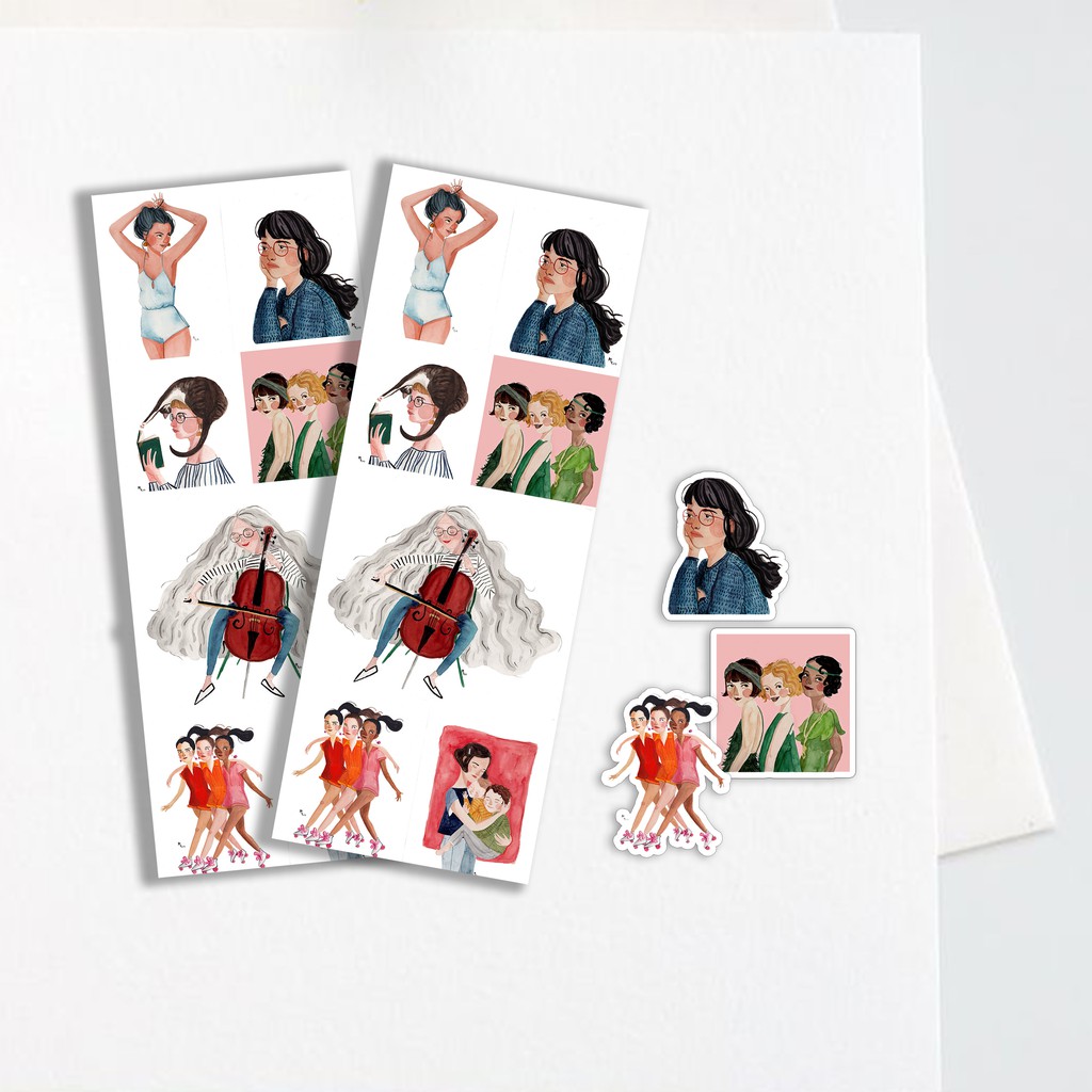 

Sticker Women's life Asthetic Stiker Waterproof (7pcs)
