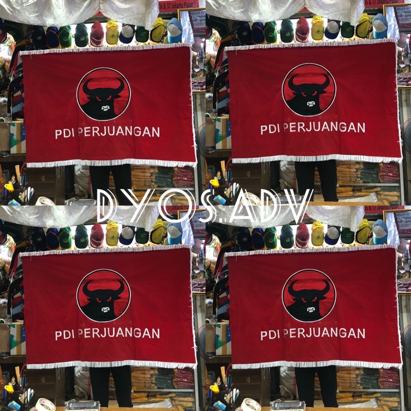 Bendera PDIP pataka bordir