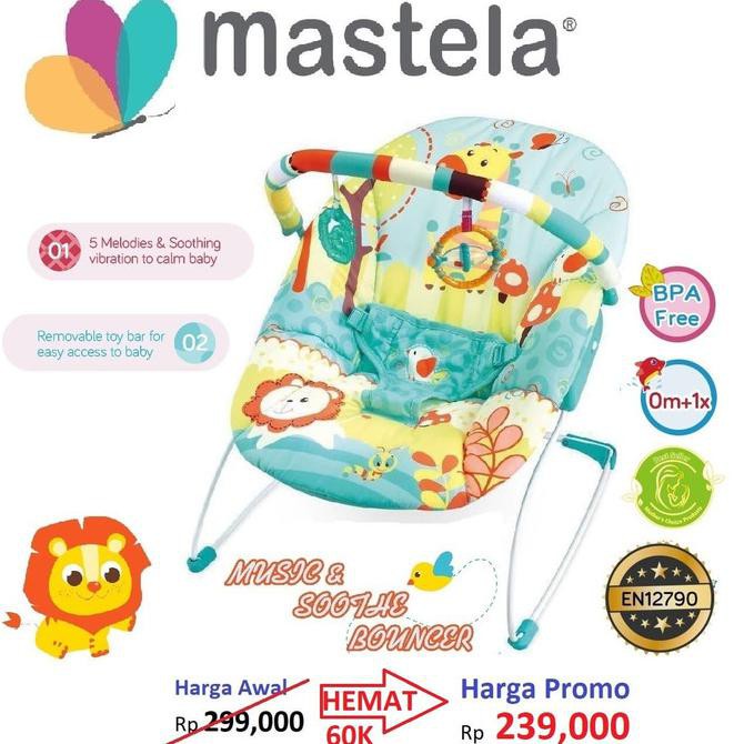 MASTELA BABY BOUNCER 1 RECLINE BLUE - 6703