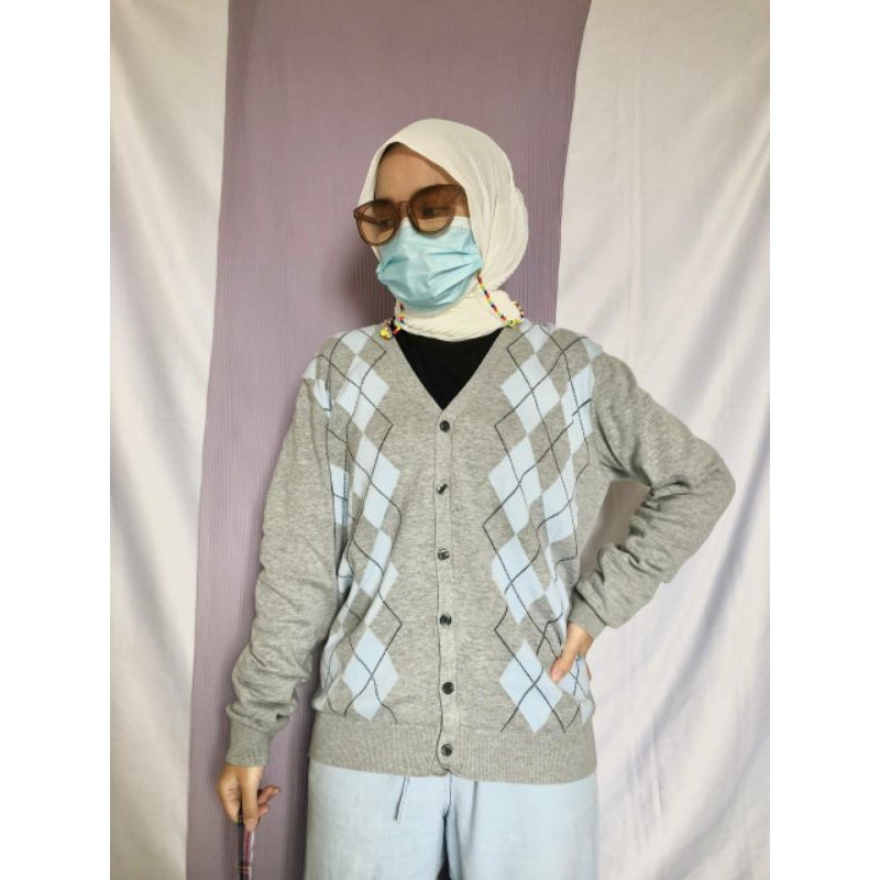 cardigan ketupat uniqlo