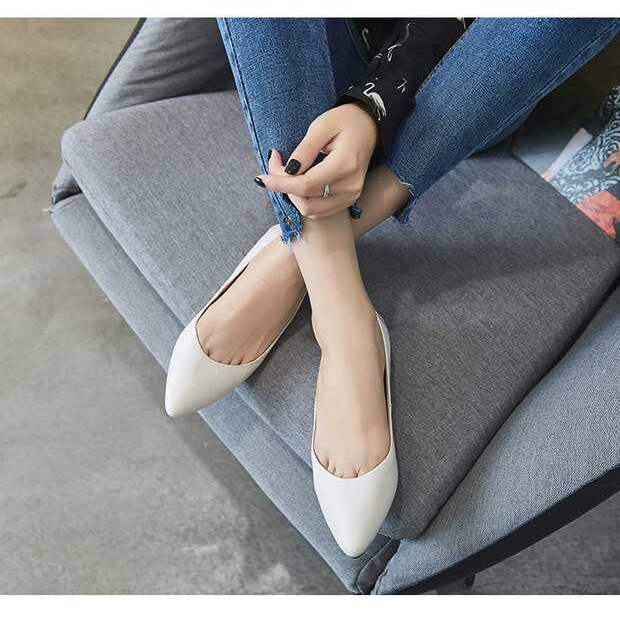 Sepatudari Karin Flatshoes wanita sepatu balet kerah polos acara santai KR-FS0047