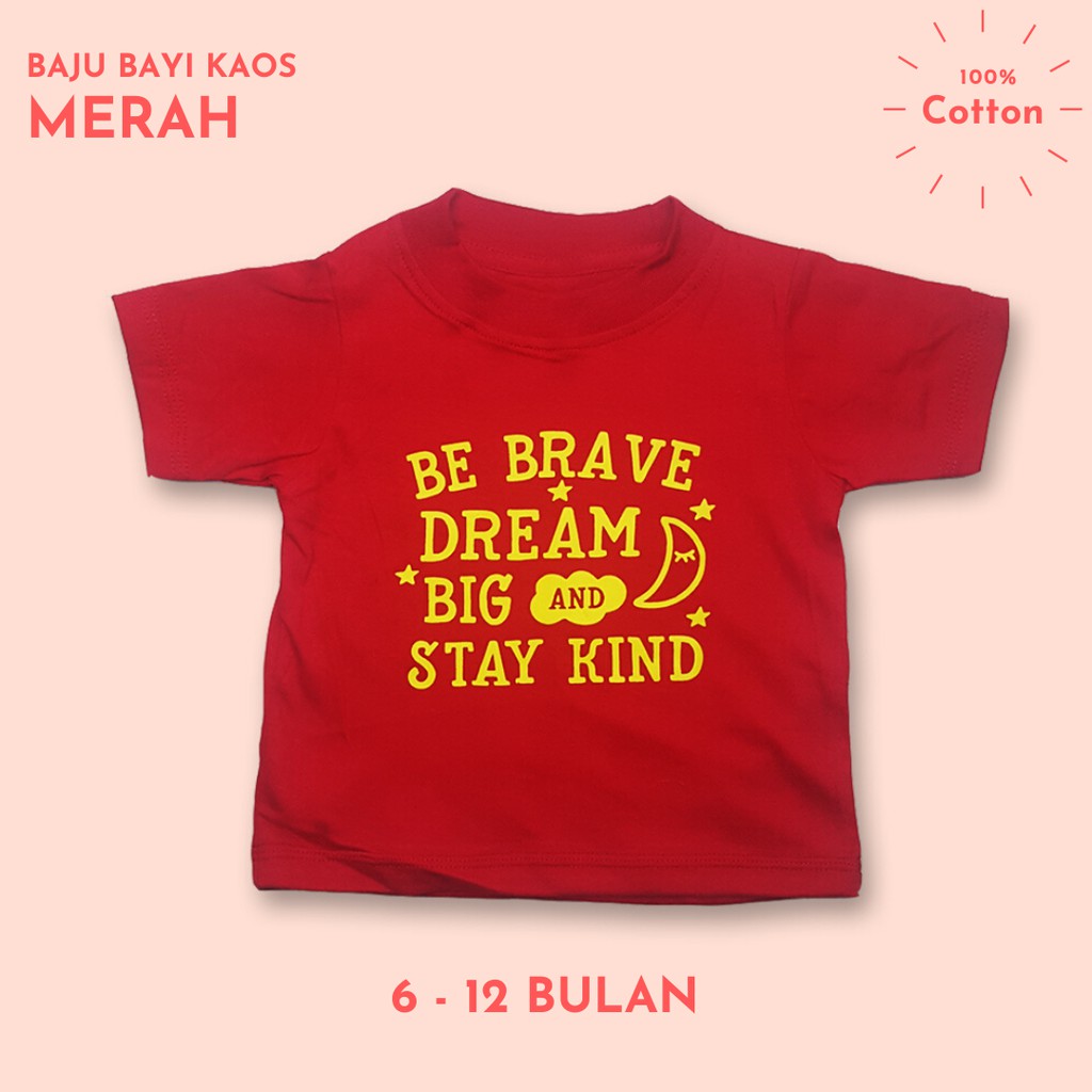  Baju  Bayi Kaos  6 12 Bulan Merah Shopee  Indonesia