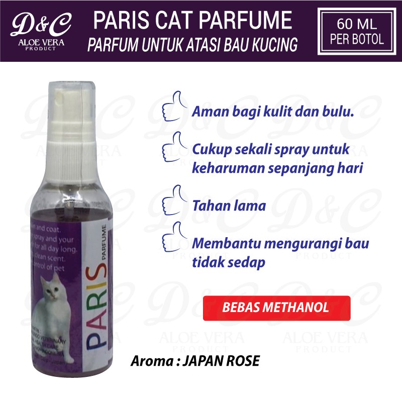 Parfum Kucing Wangi Bebas Methanol Paris Cat Parfum Aroma Japan Rose