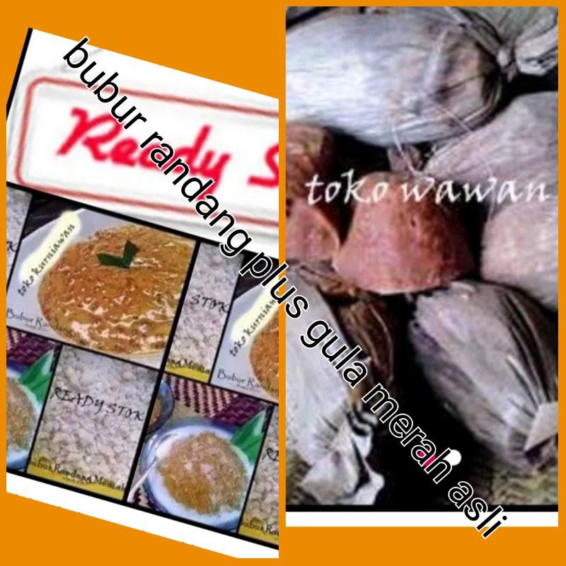 

paket bubur randang plus gula merah barabai dan santan bubuk