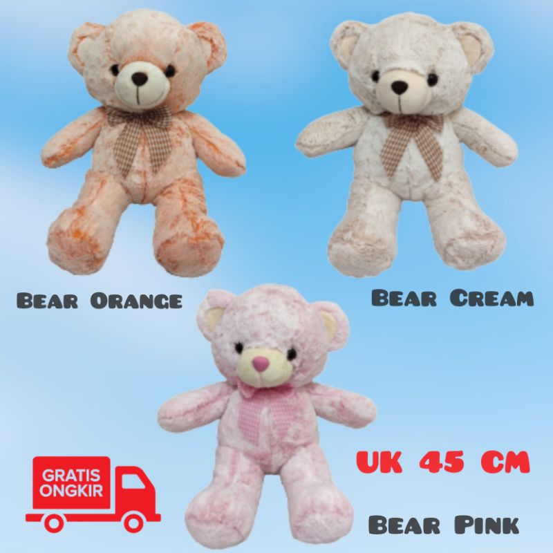 Boneka Beruang Teddy Bear Ukuran 45CM Bahan Yelvo Halus