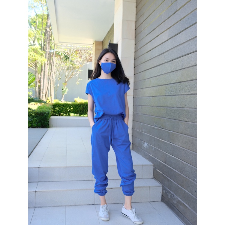 S-0130 Set Comfy & Sporty with Matching Mask-BLUE