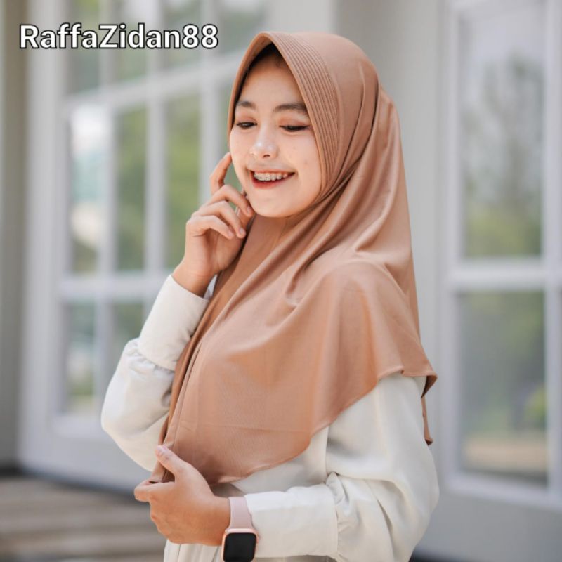 Jilbab Bergo Hamidah Jersey | Bergo Sport Jersey Premium | Kerudung Sekolah Size M-MOKA