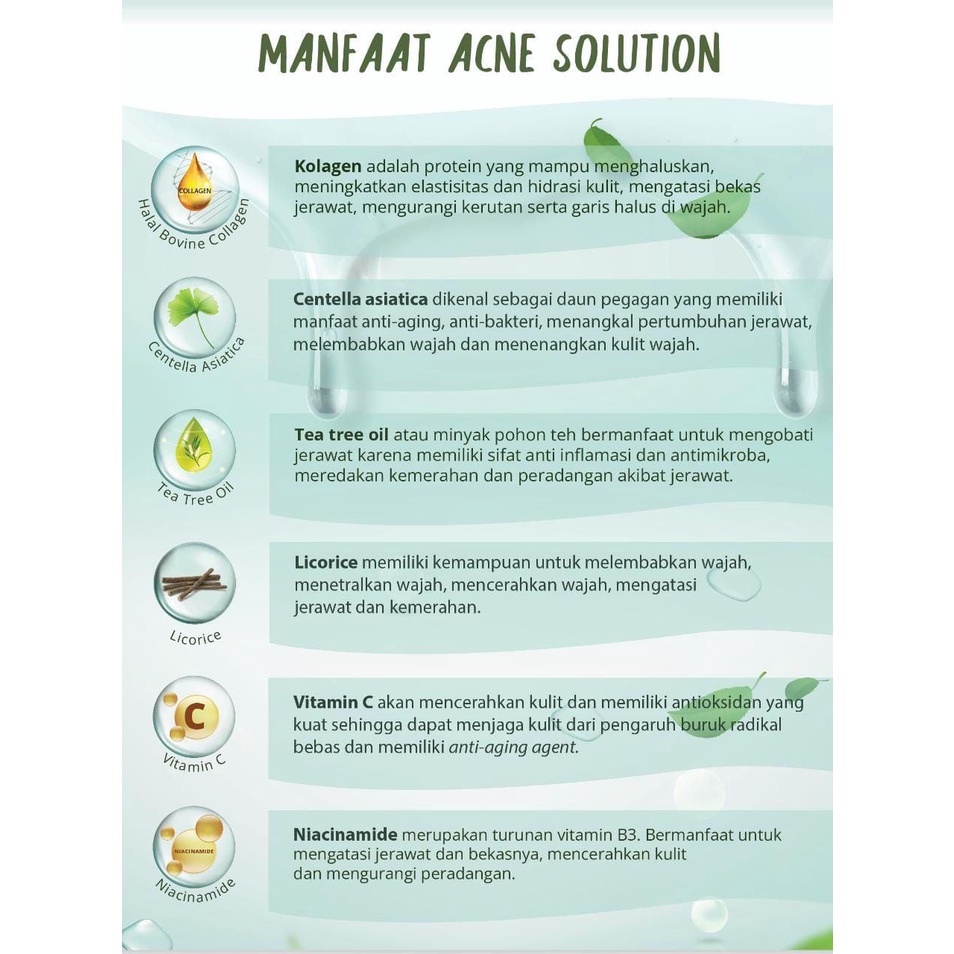 FSL Acne Solution Herb Serum Skincare Kolagen Serum Atasi Jerawat