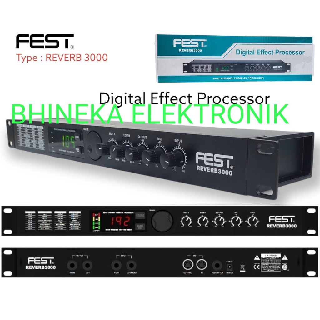 Digital efek vokal FEST REVERB 3000 / REVERB3000 ORIGINAL