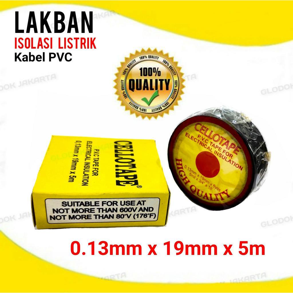 Isolasi Listrik Lakban Kabel PVC Tape Hitam Asli Original Termurah