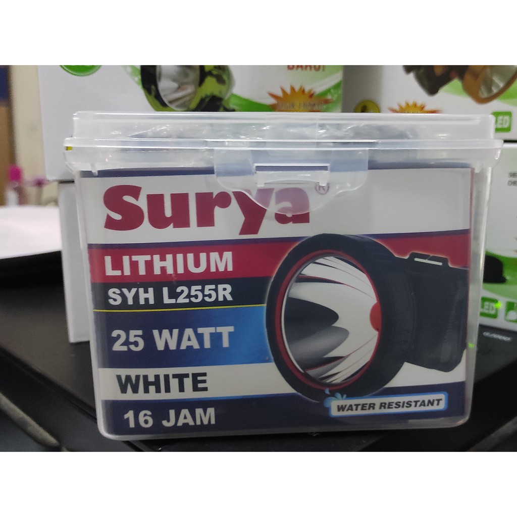 Senter Kepala Surya SYH L255R L256R 25w 25 watt putih White Waterproof 16 jam