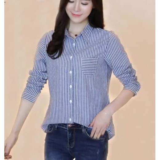 Kemeja wanita katun baju kerja jumbo fashion wanita Korean Style Bisa COD H0M5 terbaru dewasa PROMO 