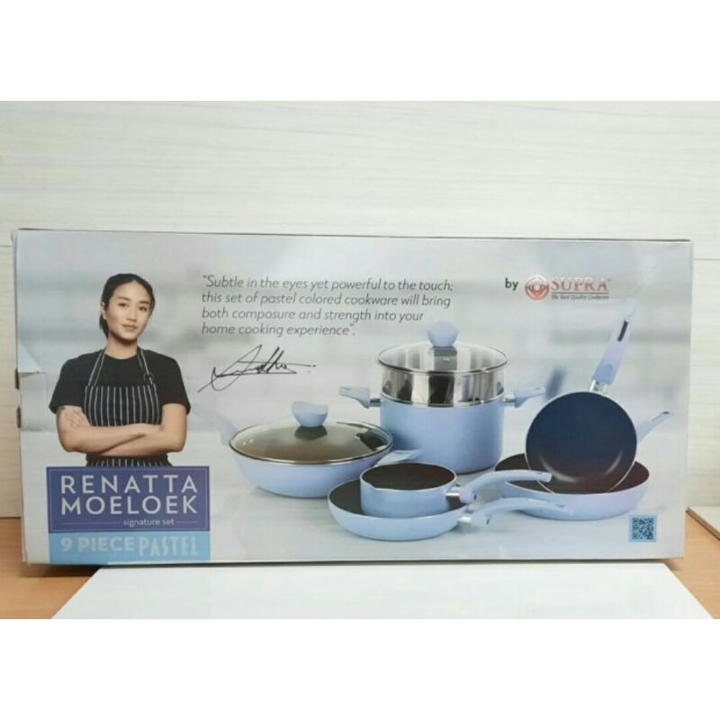 SUPRA PANCI SET X CHEF RENATA MOLOEK 9 PIECE PASTE ALUMINIUM COOKWARE