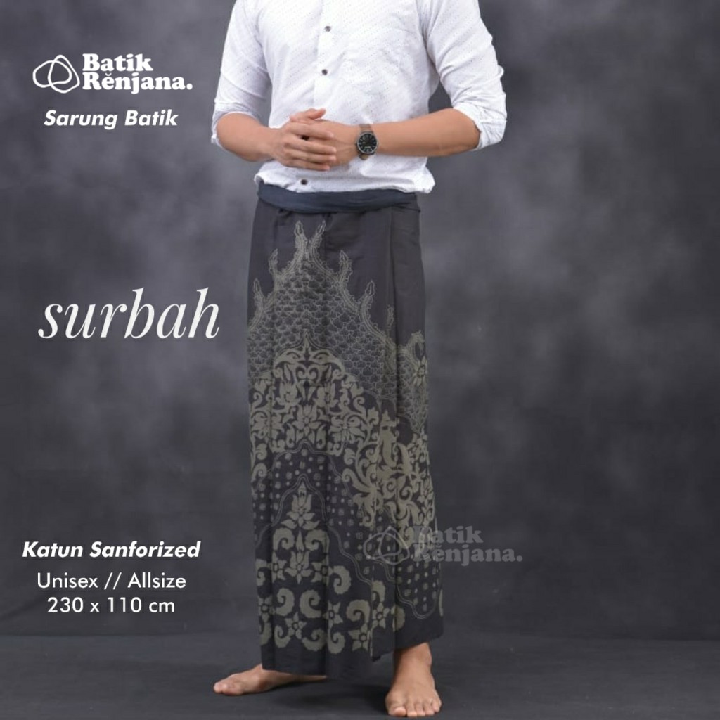 SURBAH Sarung Batik Pria Cowok Dewasa Premium Motif Batik Lebaran Asli Solo ALL Size RENJANA