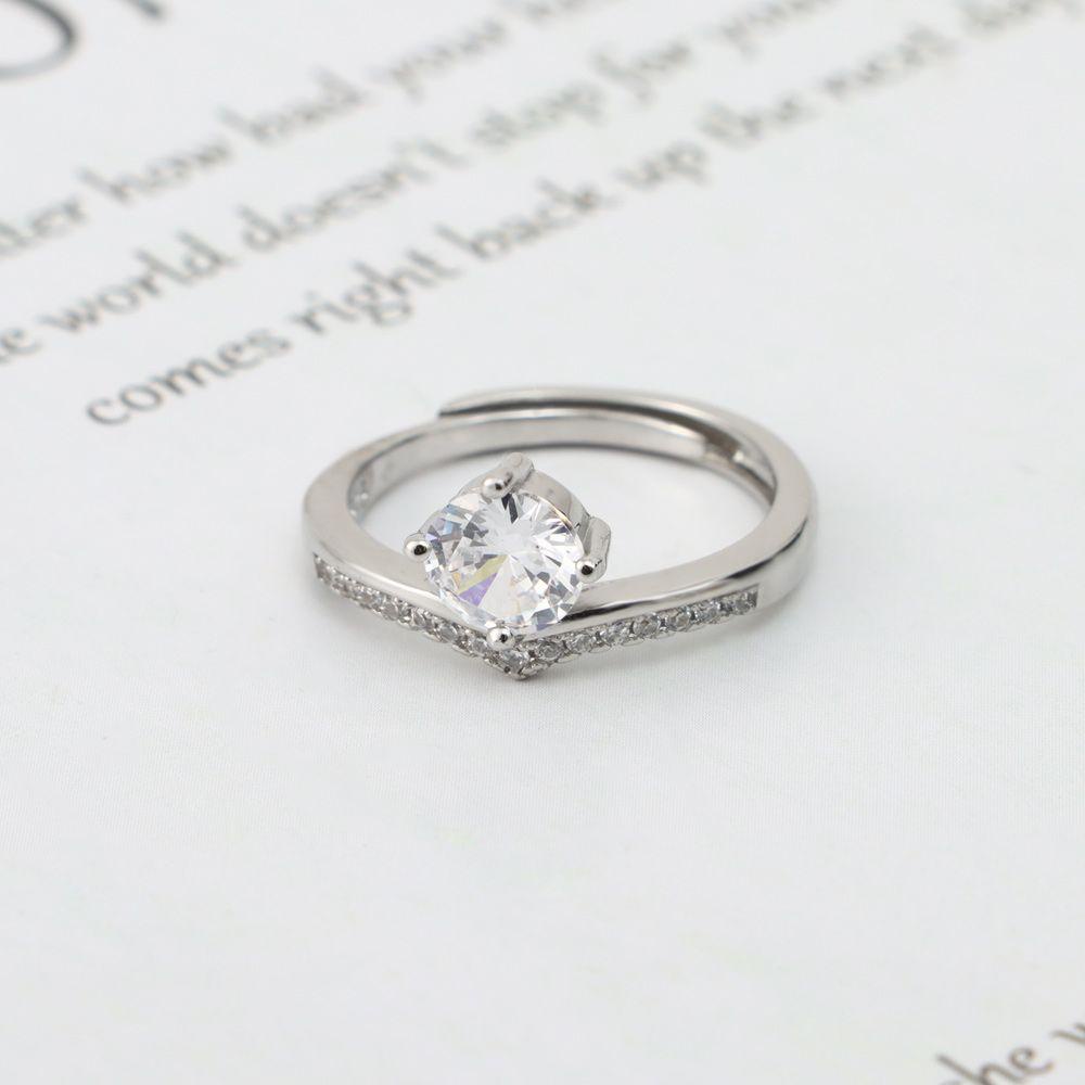 Cincin Berlian Nanas Shiny D Color Wedding Couple Open Ring