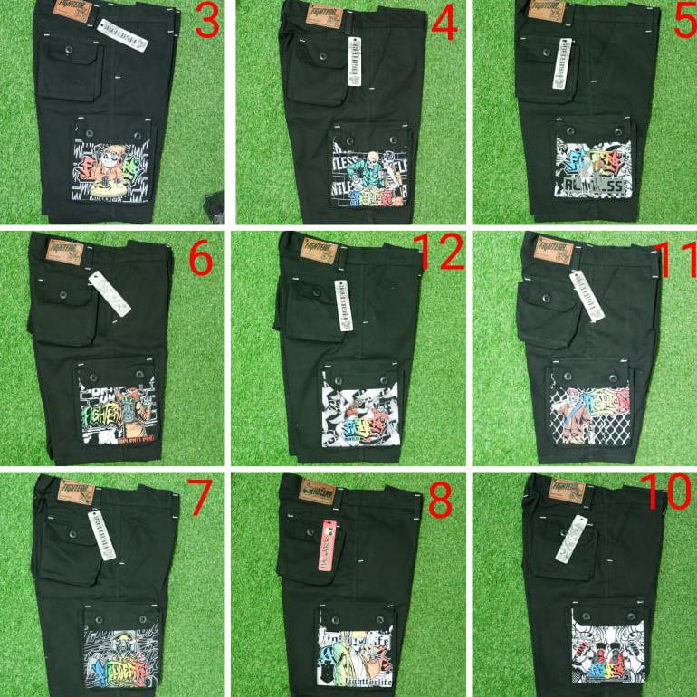 CELANA CARGO PENDEK PRIA ORIGINAL MOTIF GRAFITTI METAL HARDCORE CELANA KEMPOL FULL PRINT SAKU HITAM