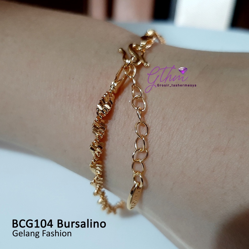 Gelang Tangan Wanita Bursalino Perhiasan Fashion import Premium Anti Karat bcg104