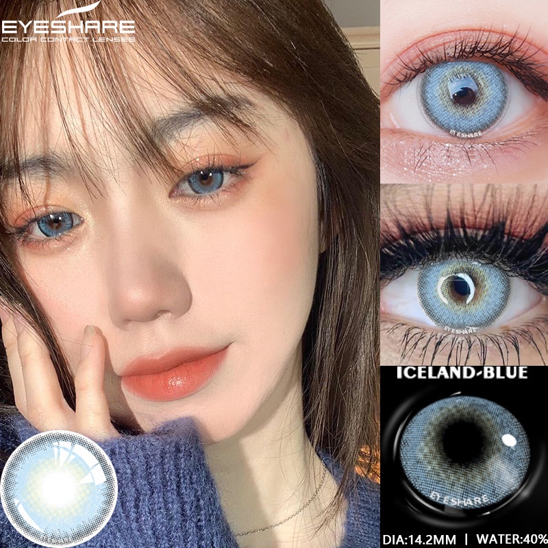 EYESHARE【COD&amp;Spot】 4 Warna Baru 1pasang Kawaii~Lensa Kontak Big Eye warna Exoticon Innocent Soflent Soflen Normal/Mata korea