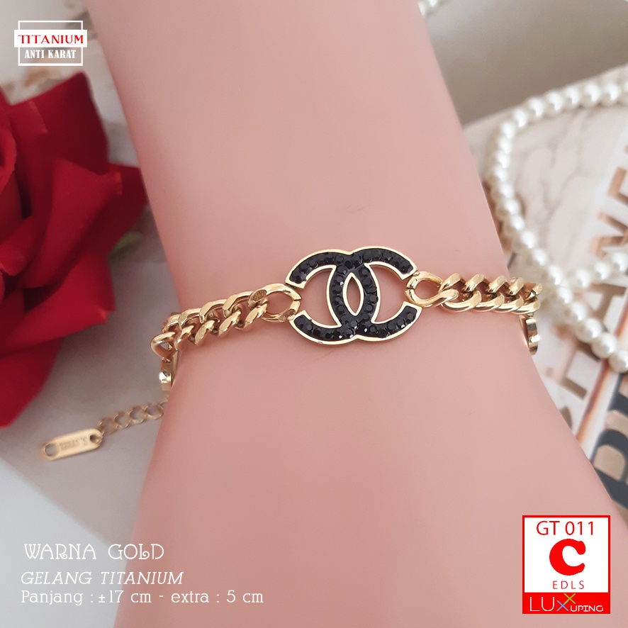 GT 011 Gelang Titanium Wanita Dewasa Terlaris Perhiasan Aksesoris Anti Karat Gelang Stainless Gelang Rantai Medan Tebal Gelang Besar Awet Tidak Mudah Luntur  Luxx