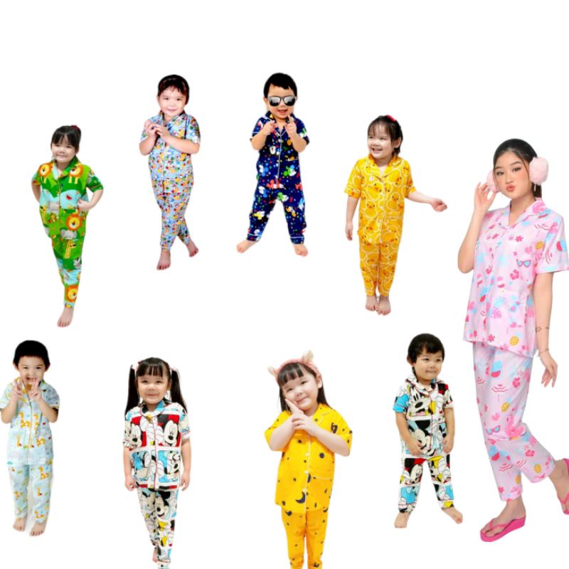 Baju tidur Anak katun jepang karakter / piyama / setelan cowok /cewek