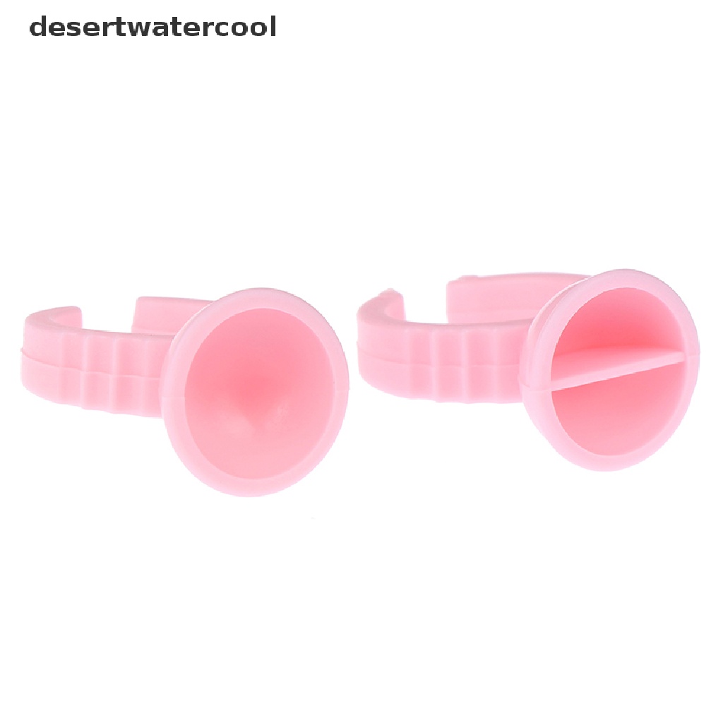 Deid 100Pcs / Set Cincin Holder Lem Bulu Mata Extension Sekali Pakai Untuk Salon