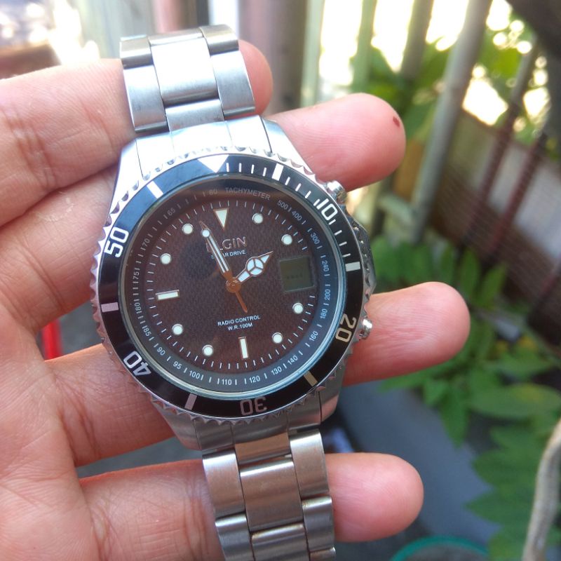 Jam tangan pria Elgin radio controlled FK 1363S AP tough solar