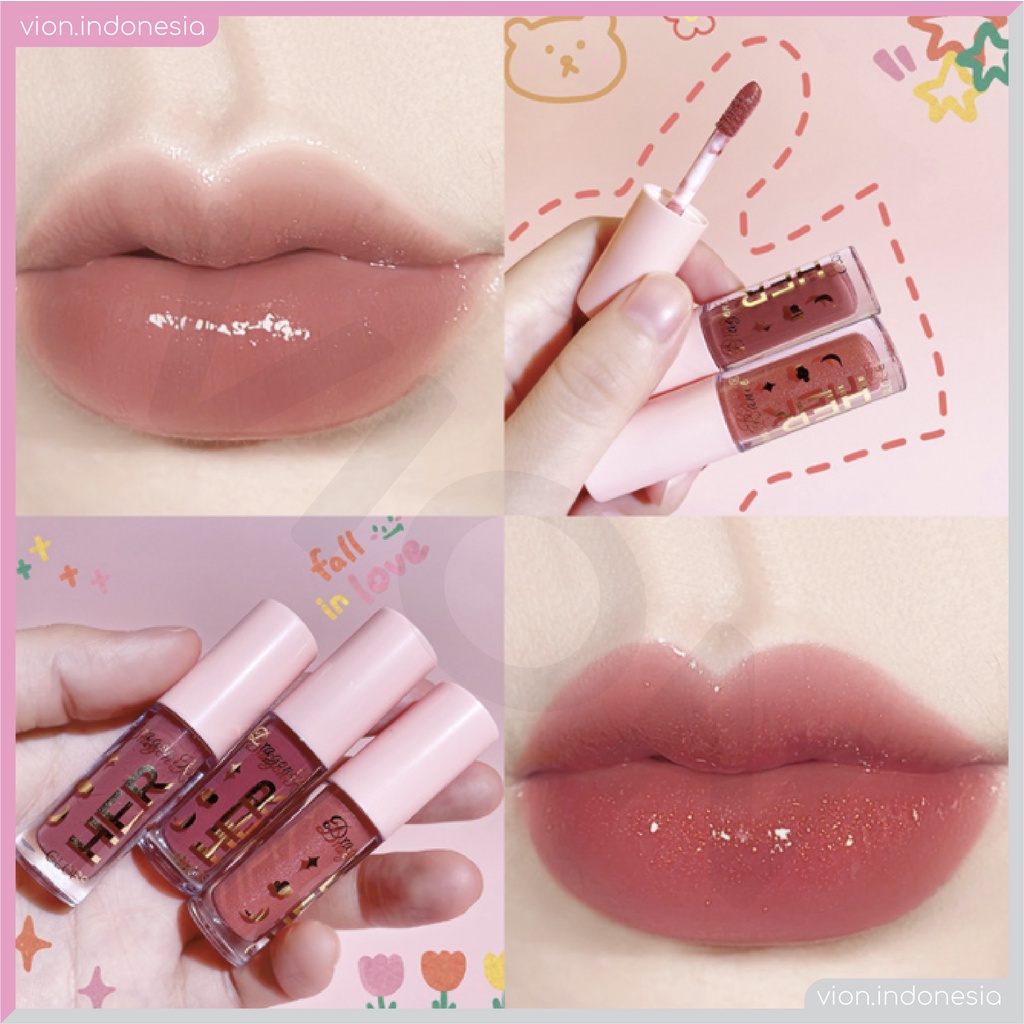 DRAGON RANEE Her Lip Gloss Lip Glow Lipgloss Lip Glaze Bibir Young Girl Original DR004