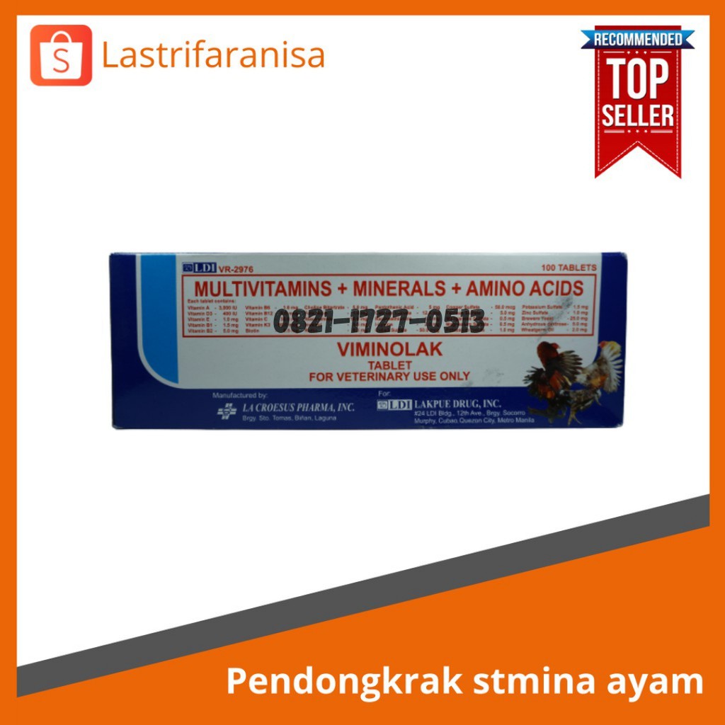 VIMINOLAK 1 Strip Obat Ayam Vitamin Viminolak Ayam Multivitamin Ayam Filipin Obat Ayam LDI