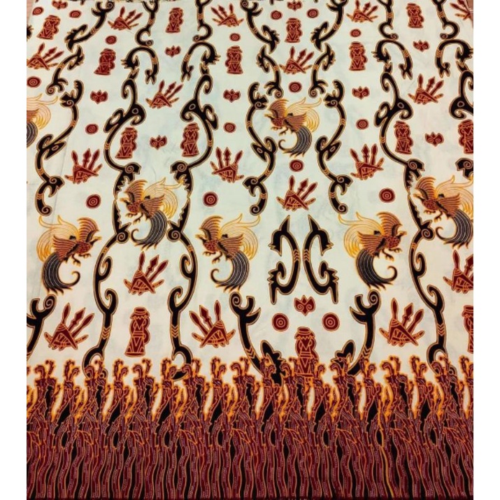 Kain batik solo alusan cendrawasih papua putih