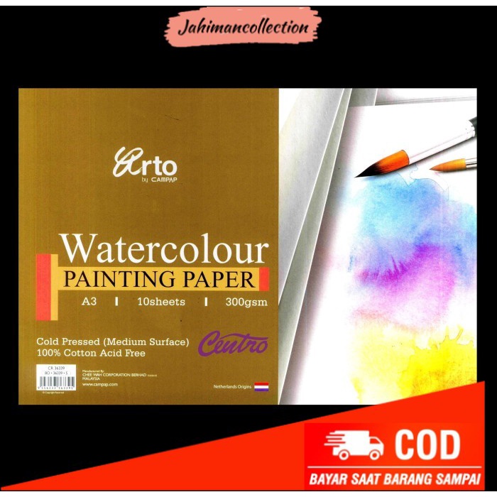 

✨ BISA COD ✨ Arto Watercolour Painting Paper A3 300 Gsm Kertas Cat Air 100% Cotton