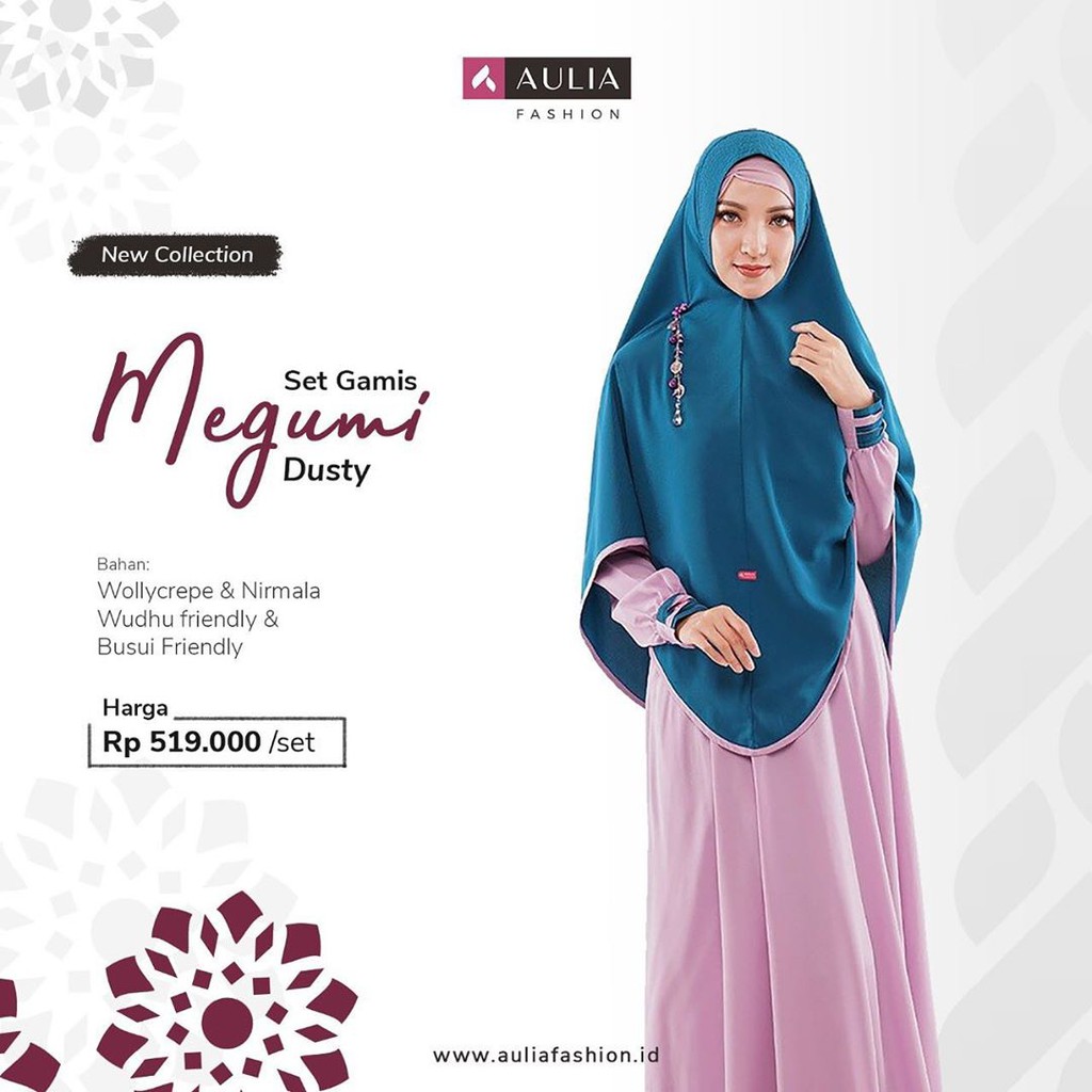 GAMIS AULIA MEGUMI DUSTY PINK GAMIS AULIA FASHION GAMIS SYARI WANITA MUSLIMAH PREMIUM ORIGINAL