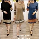 Dress rajut import/tunik muslim polos real pict