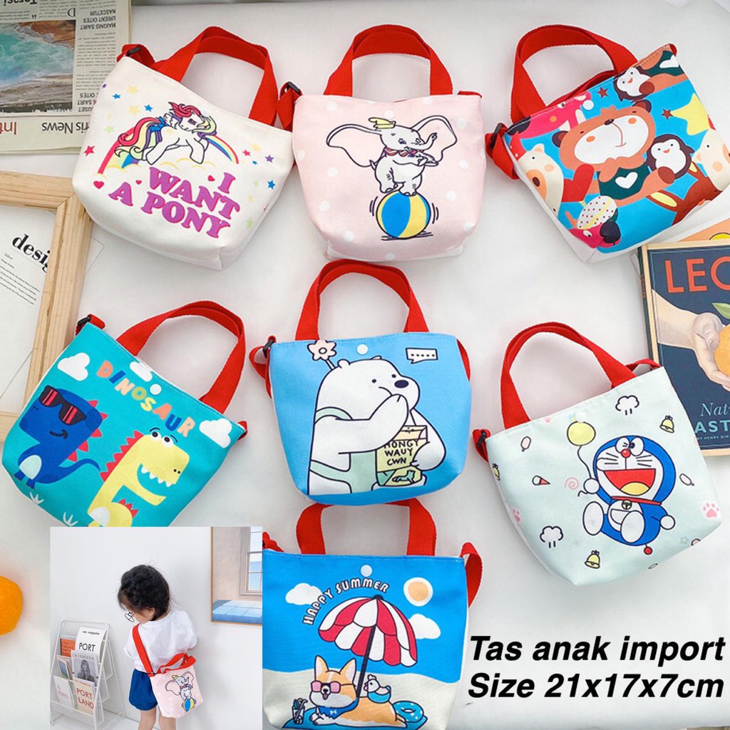 (LOLI-JKT) TS-31 TAS ANAK KARAKTER BAHAN PREMIUM MUAT HP