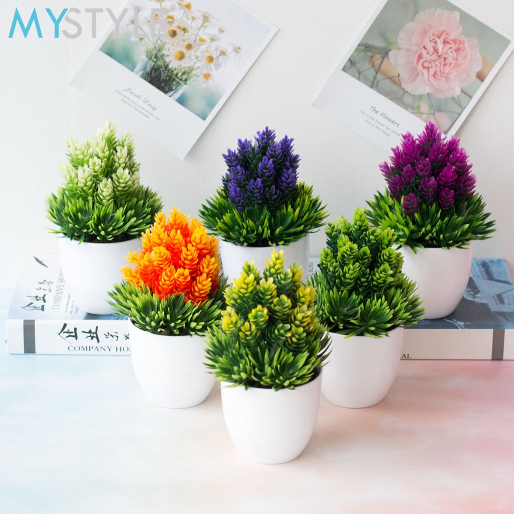 MYSTYLE VAS  BUNGA  PINUS BUNGA  HIAS MEJA POT DAUN PINE 