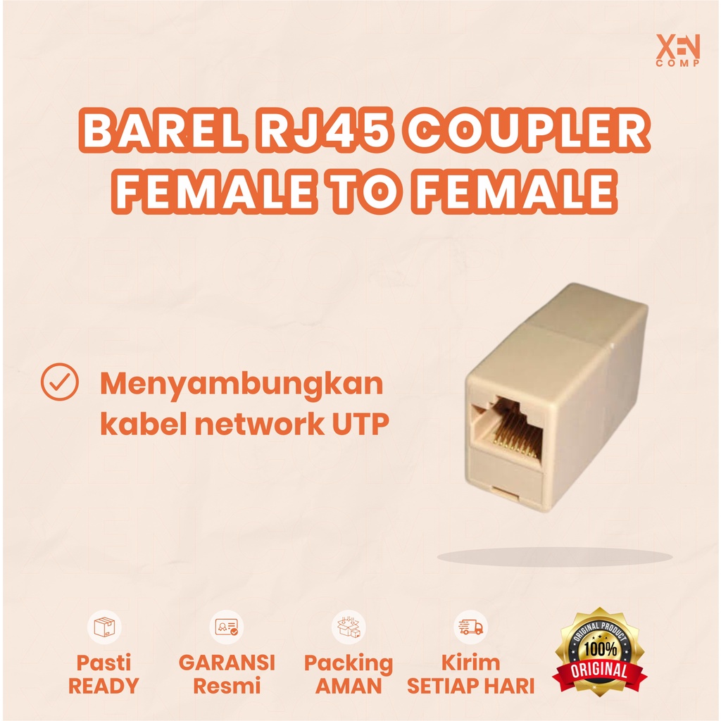 BAREL RJ45 / BARREL CONNECTOR RJ45 COUPLER FEMALE TO FEMALE