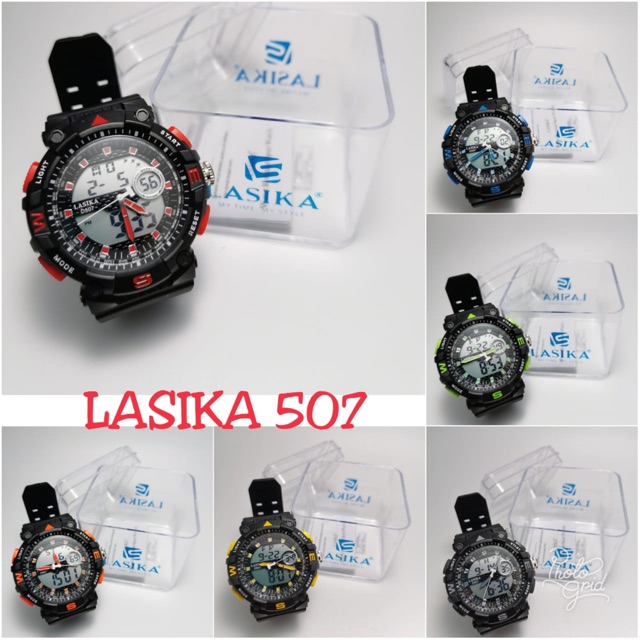 NEW LASIKA DOUBLE TIME WATCH FREE BOX GOOD QUALITY KODE 507