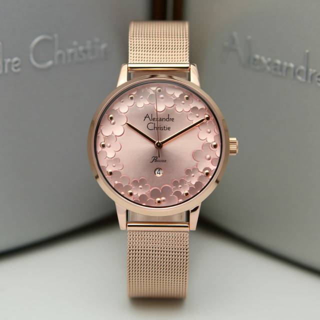 JAM TANGAN WANITA ALEXANDRE CHRISTIE AC 2794 ROSEGOLD PURPLE ORIGINAL GARANSI RESMI 1 TAHUN