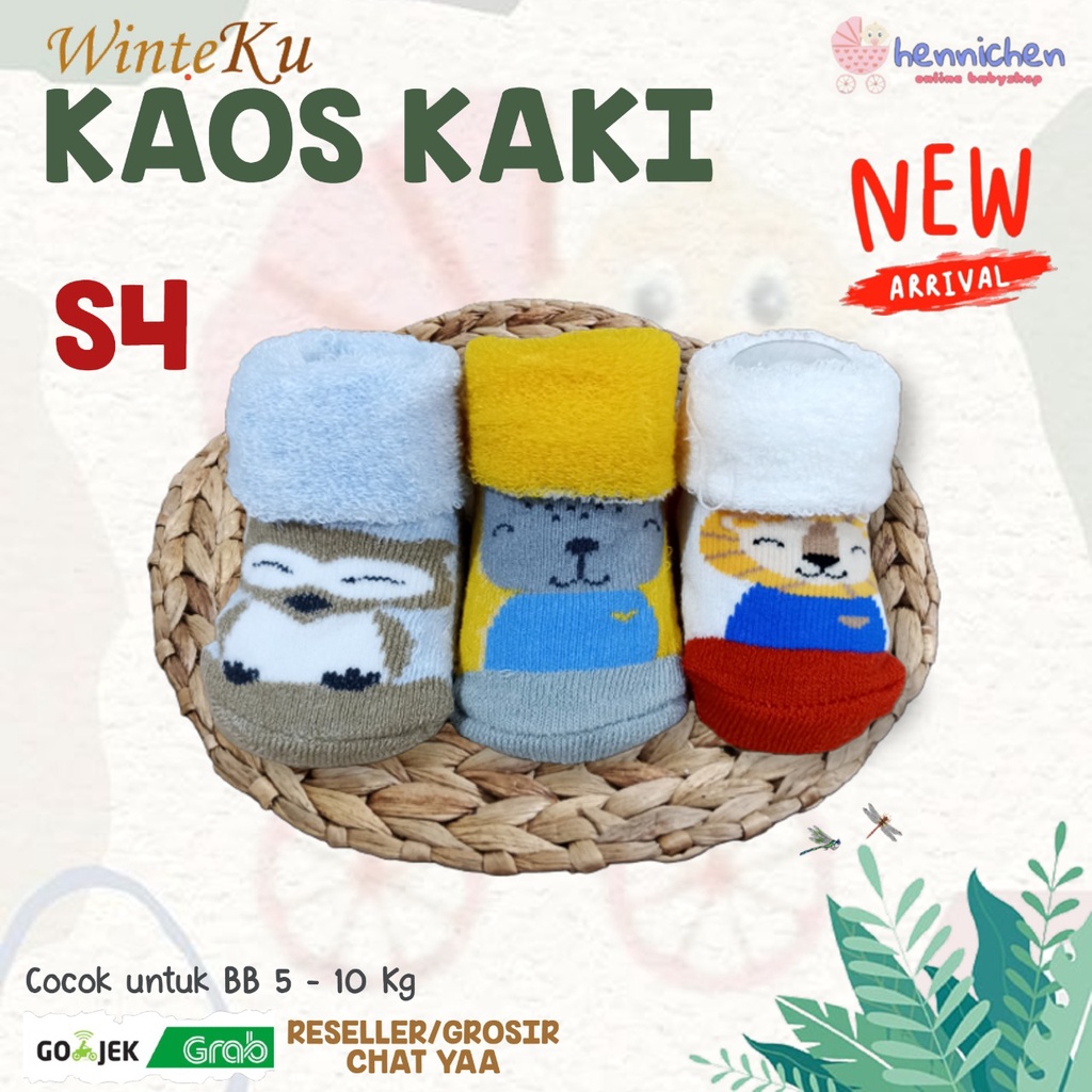 BABY SOCKS PREMIUM WINTEKU KAOS KAKI BAYI HANGAT ISI 3 PASANG