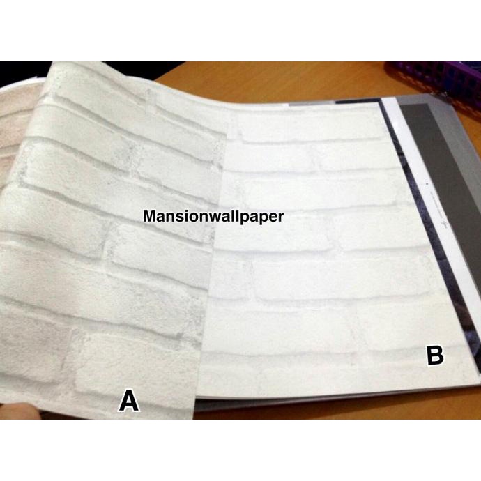 Wallpaper Dinding Batu Bata Putih 3D tipe 2 (Roll Besar) Terbaru