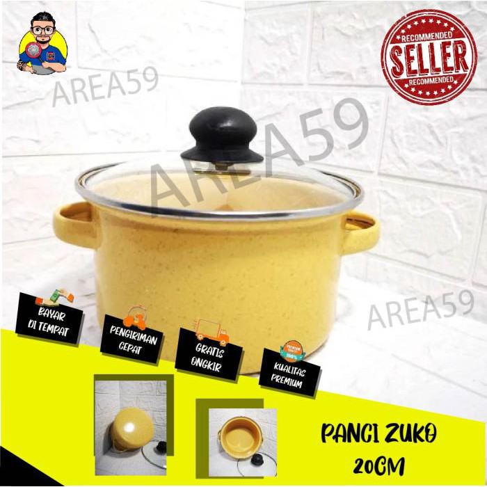 Panci / Panci Enamel Zuko 20Cm/Premium Quality - Kuning, 20