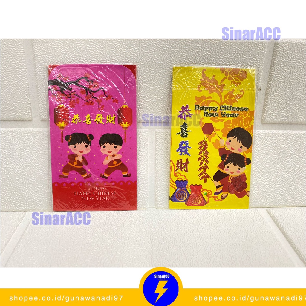 Angpao Imlek merah amplop merah amplop imlek kuning 7x11cm isi 8 angpau imlek ang pao