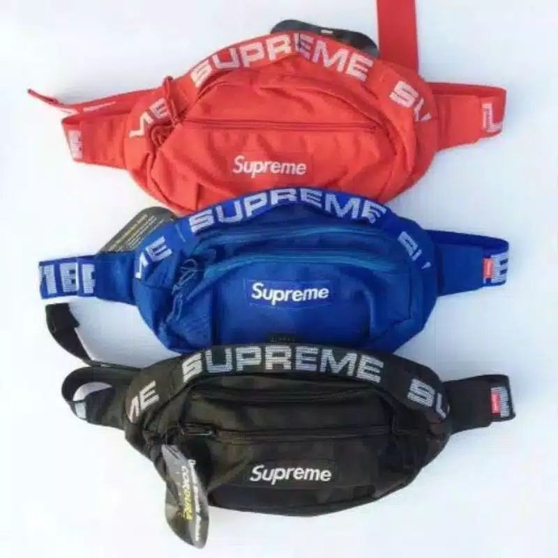 TASMURAH30_PROMO TAS SUPPREM CANTIK/ waistbag supp reme tas Slempang keren babis