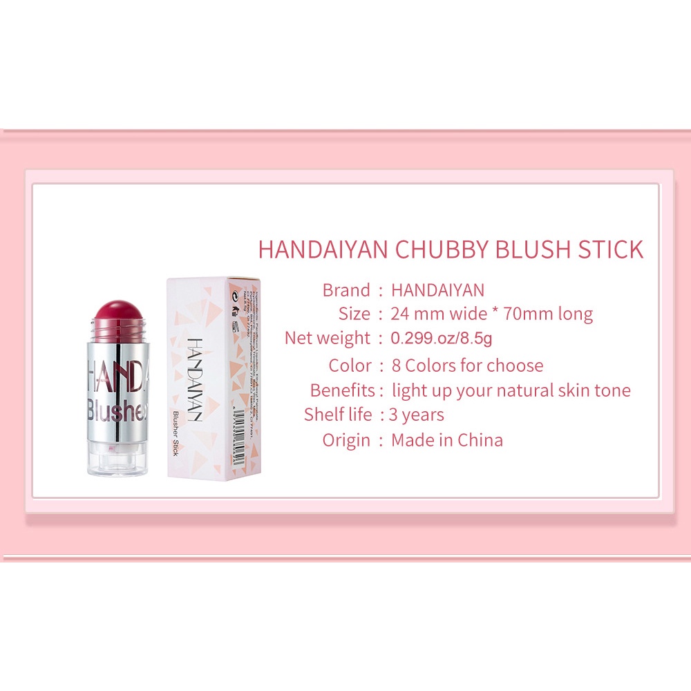 ALLPHV Blush Stick Moisturizing Long Lasting Face Brightener Concealer Blush Highlighter Face Primer Blush Stick Roug