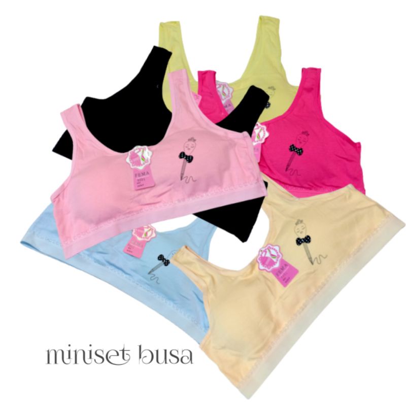 MINISET BUSA BRA REMAJA FEMA WARNA CANTIK KATUN