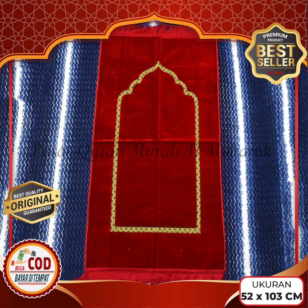 Sajadah Beludru Midi POLOS WARNA Tebal Ukuran Besar 52 X 103 Cm TANPA MOTIF Turki Turkiye, Sajadah B