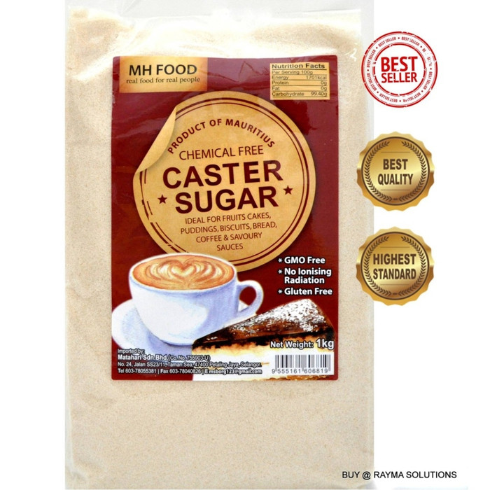 

Ready- Mh Food Caster Sugar 1 Kg / Cane Sugar / Gula Pasir Organik